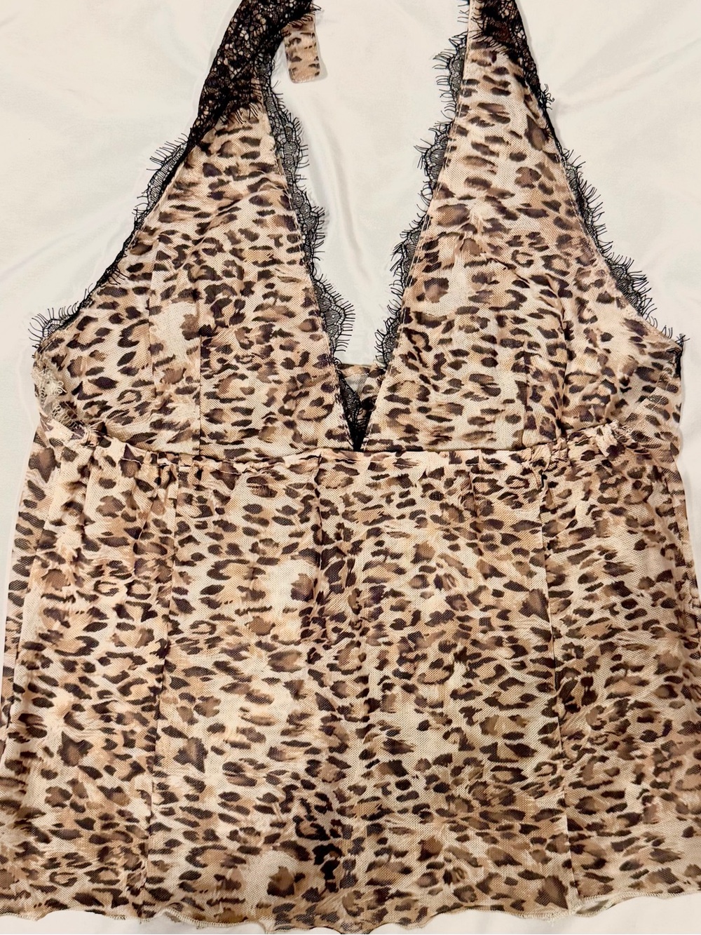 Lace Ruffled Leopard Halter Top - Picture 3 of 3